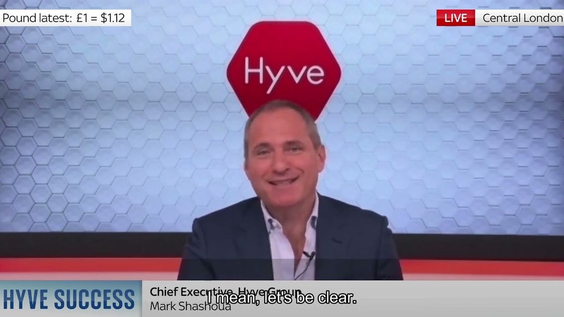 Ian King, Sky News — live interview with Hyve CEO Mark Shashoua